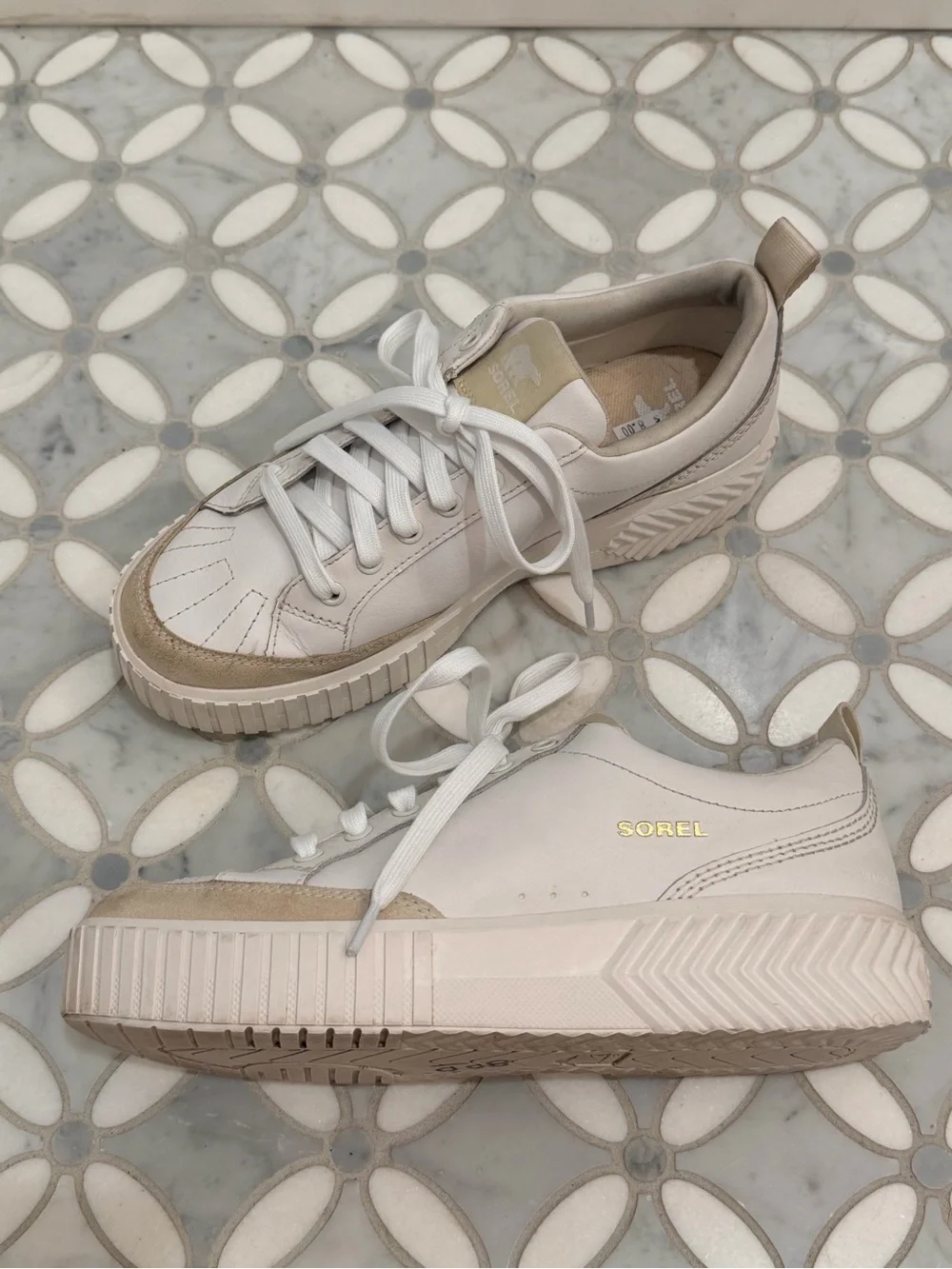 Sorel White Ona Ave Low Waterproof Women's Sneaker Sea Salt Size 10 - Picture 2 of 12